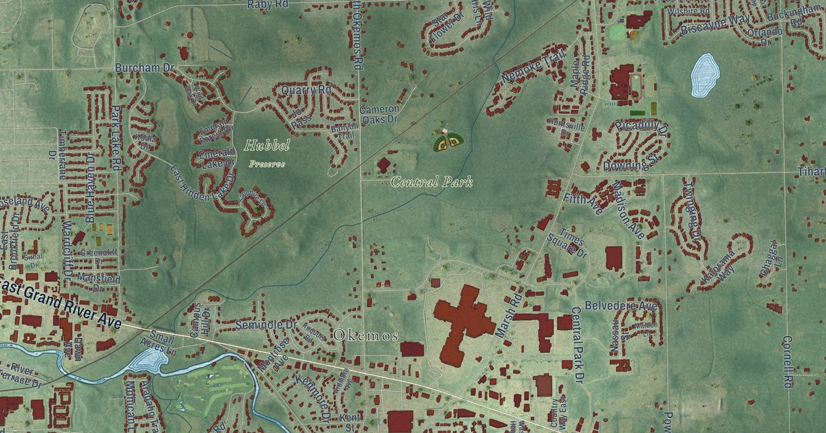 Map of Meridian, Michigan in 2026