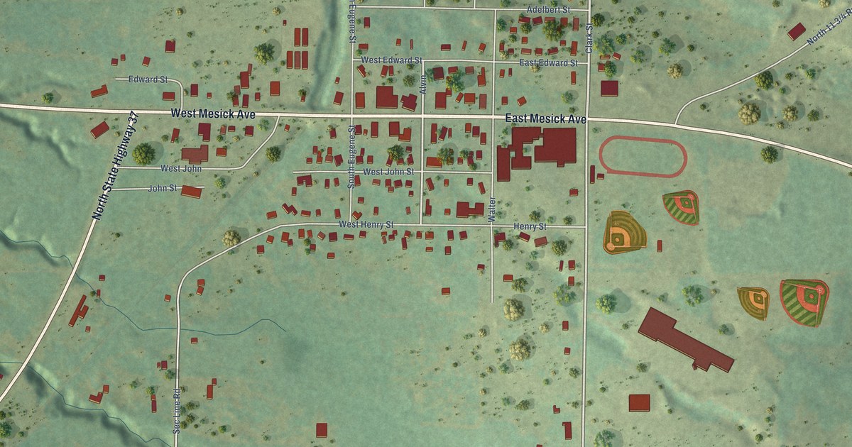 Map of Mesick, Michigan in 2026