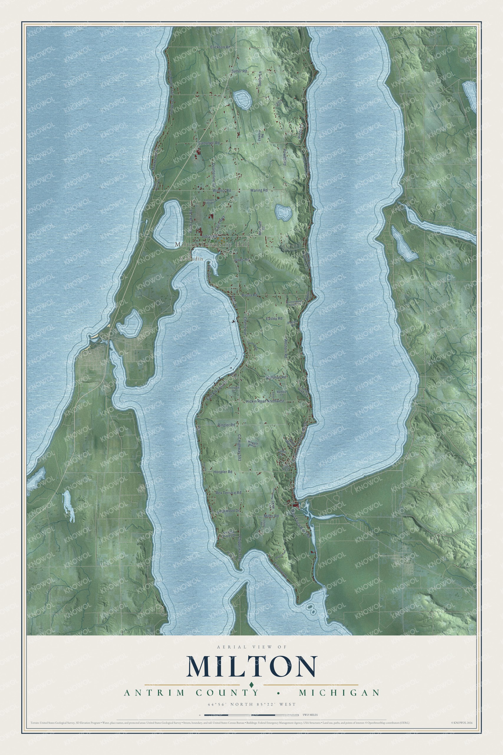 Watermarked full-map preview of Milton, Michigan