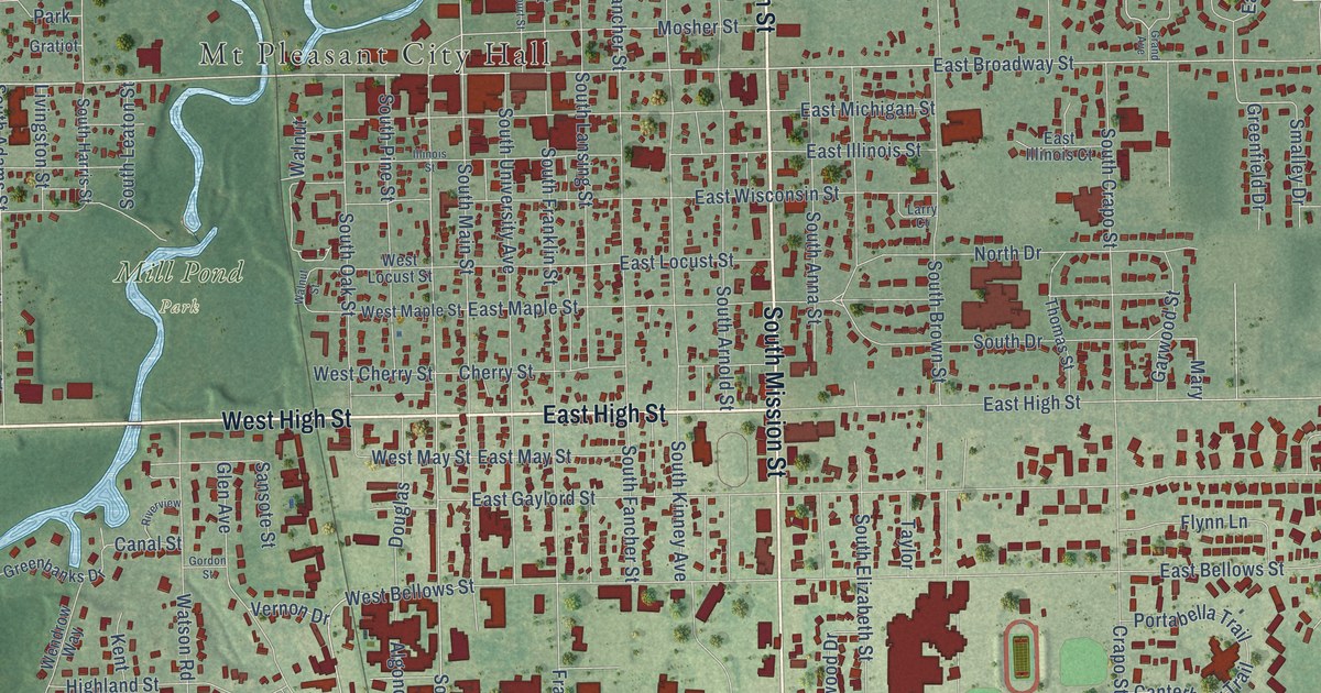 Map of Mount Pleasant, Michigan in 2026