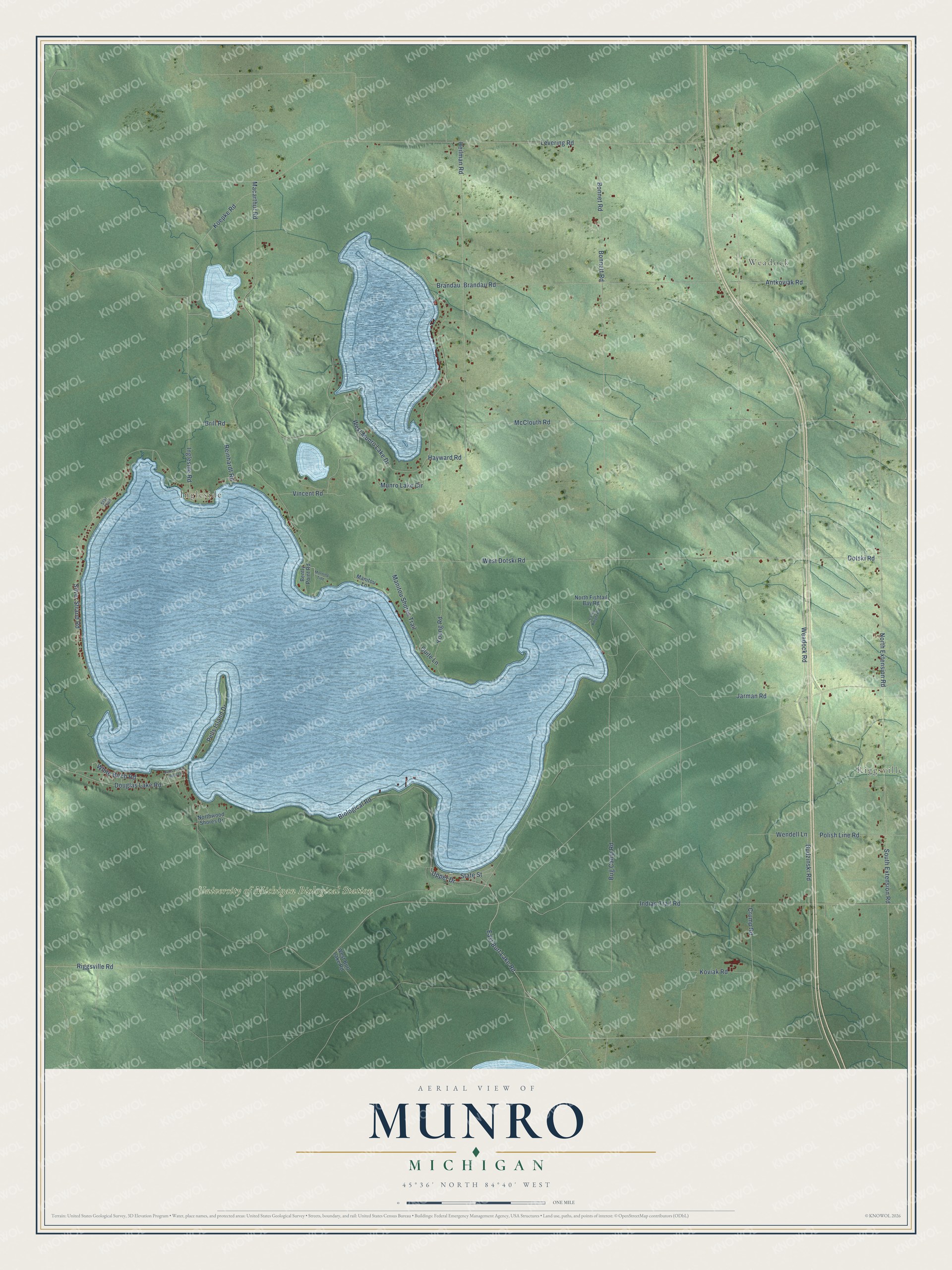 Watermarked full-map preview of Munro, Michigan