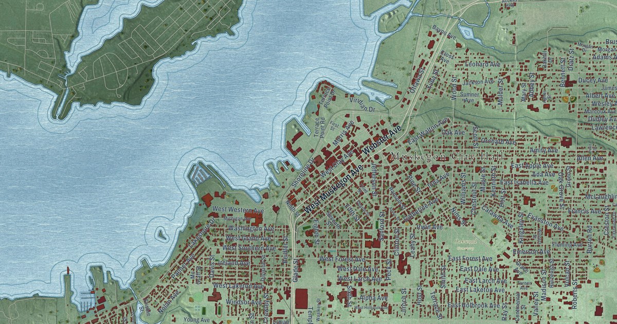 Map of Muskegon City, Michigan in 2026