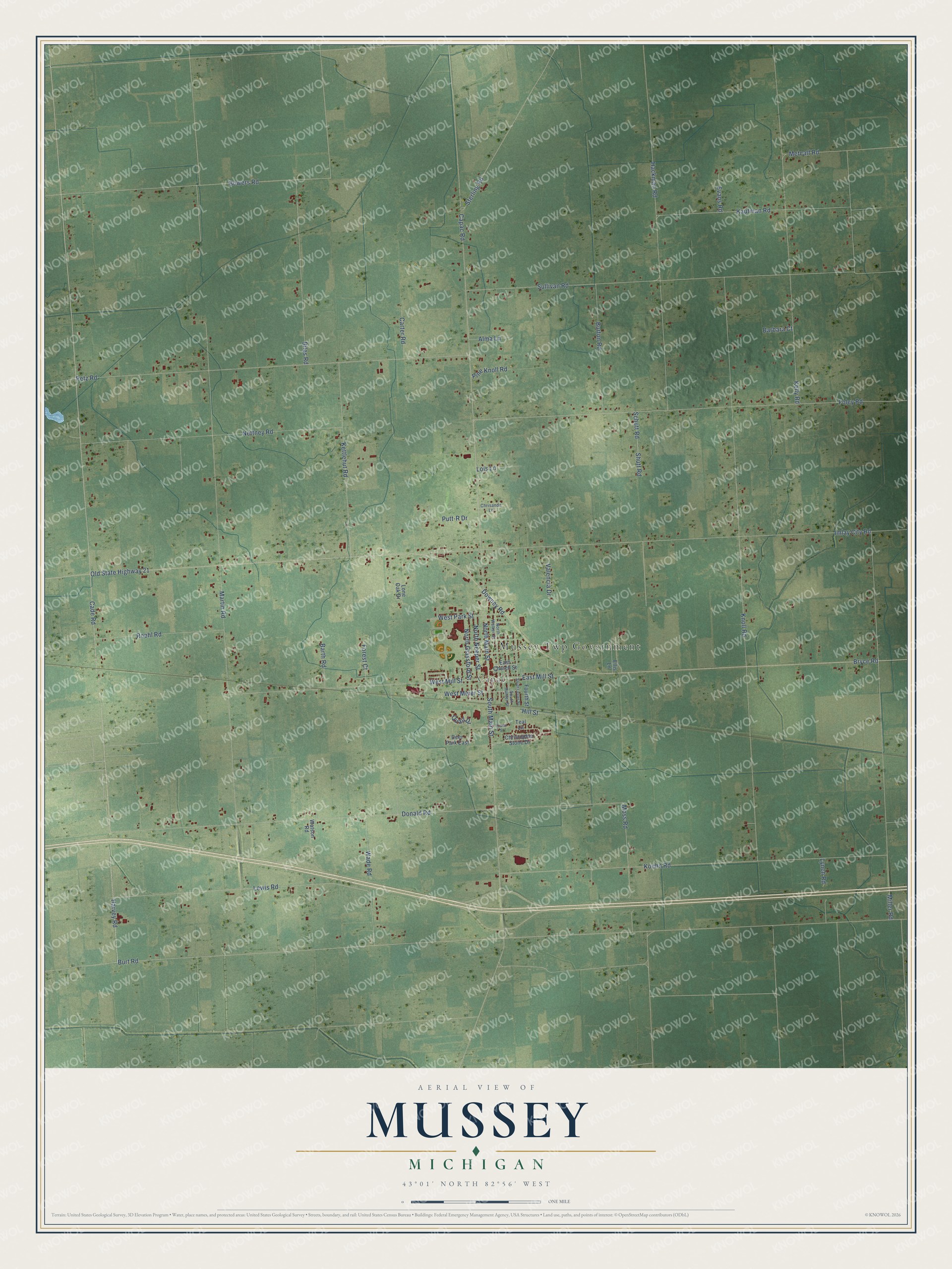 Watermarked full-map preview of Mussey, Michigan