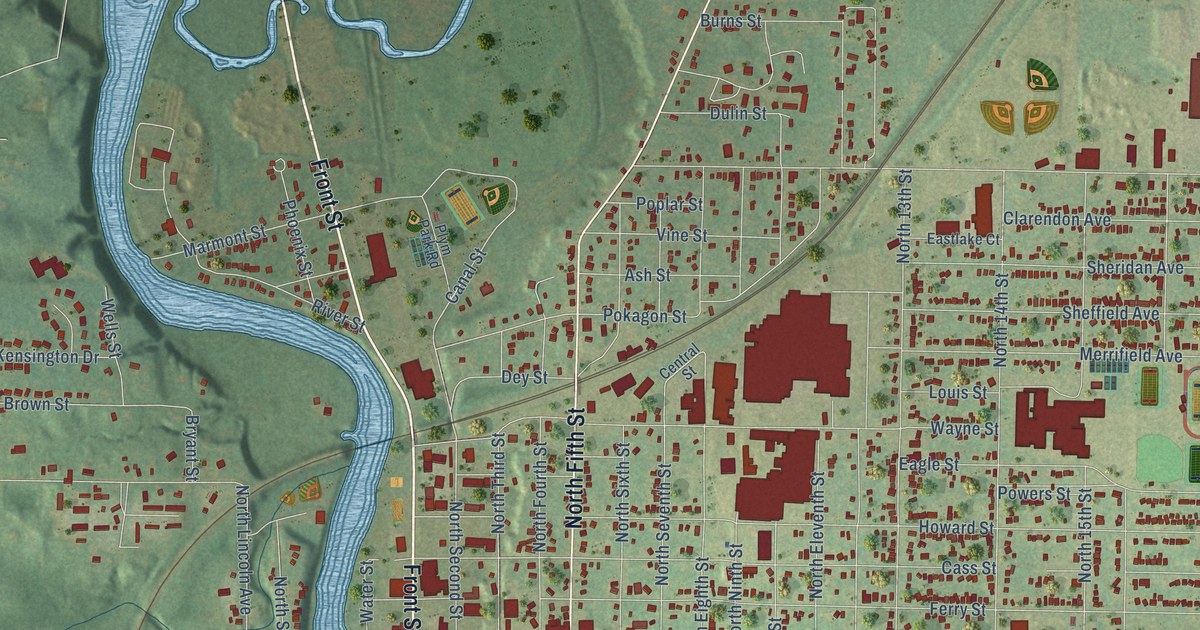 Map of Niles City, Michigan in 2026