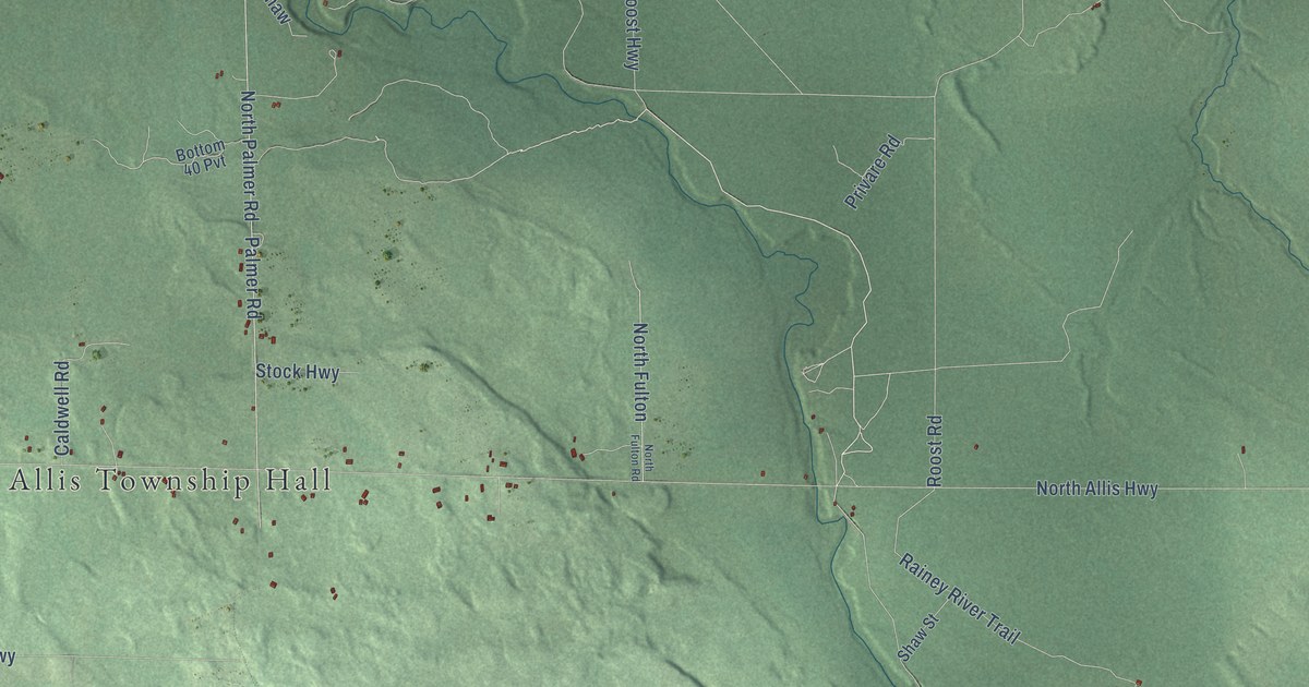 Map of North Allis, Michigan in 2026