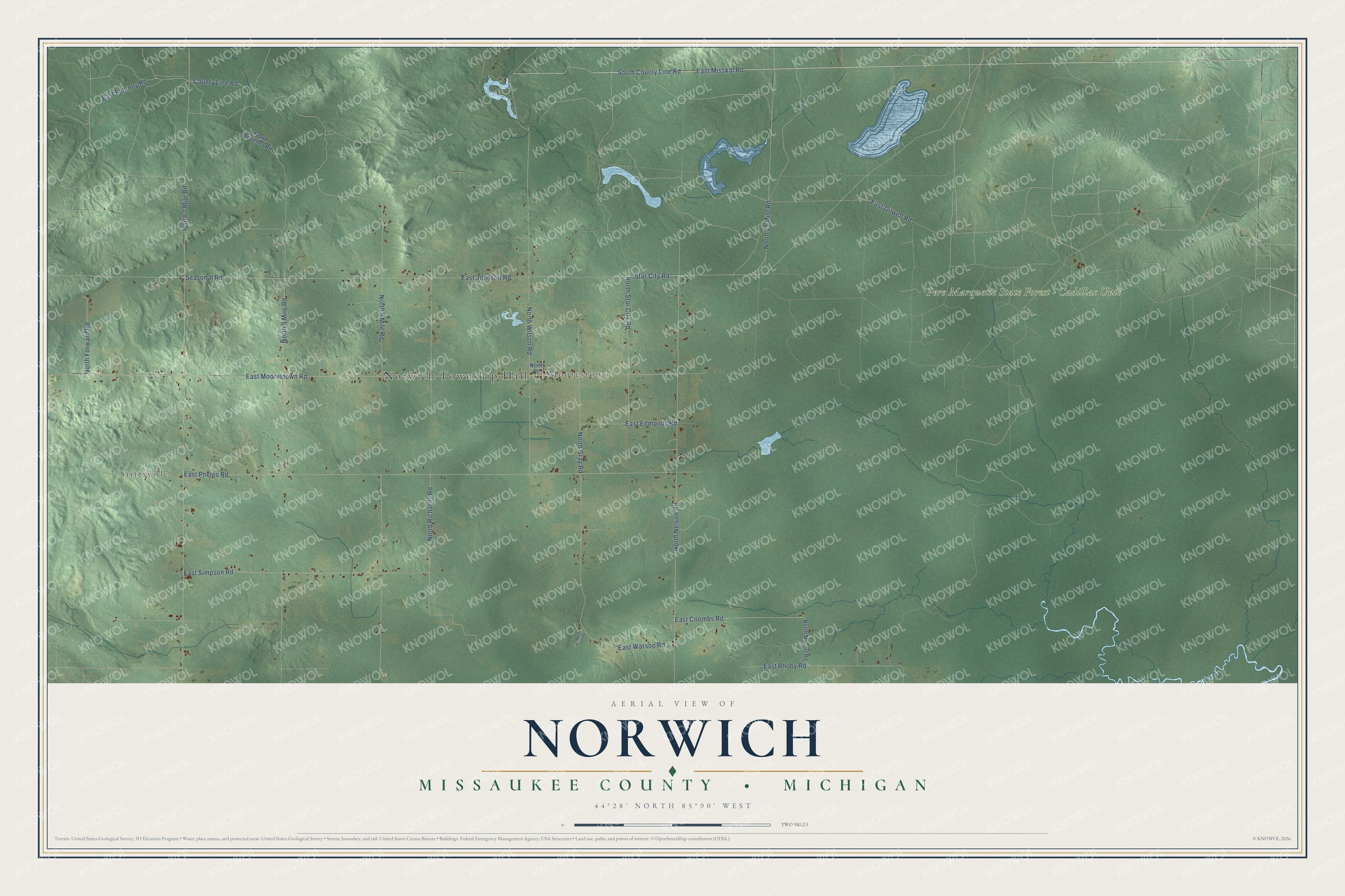 Watermarked full-map preview of Norwich, Michigan