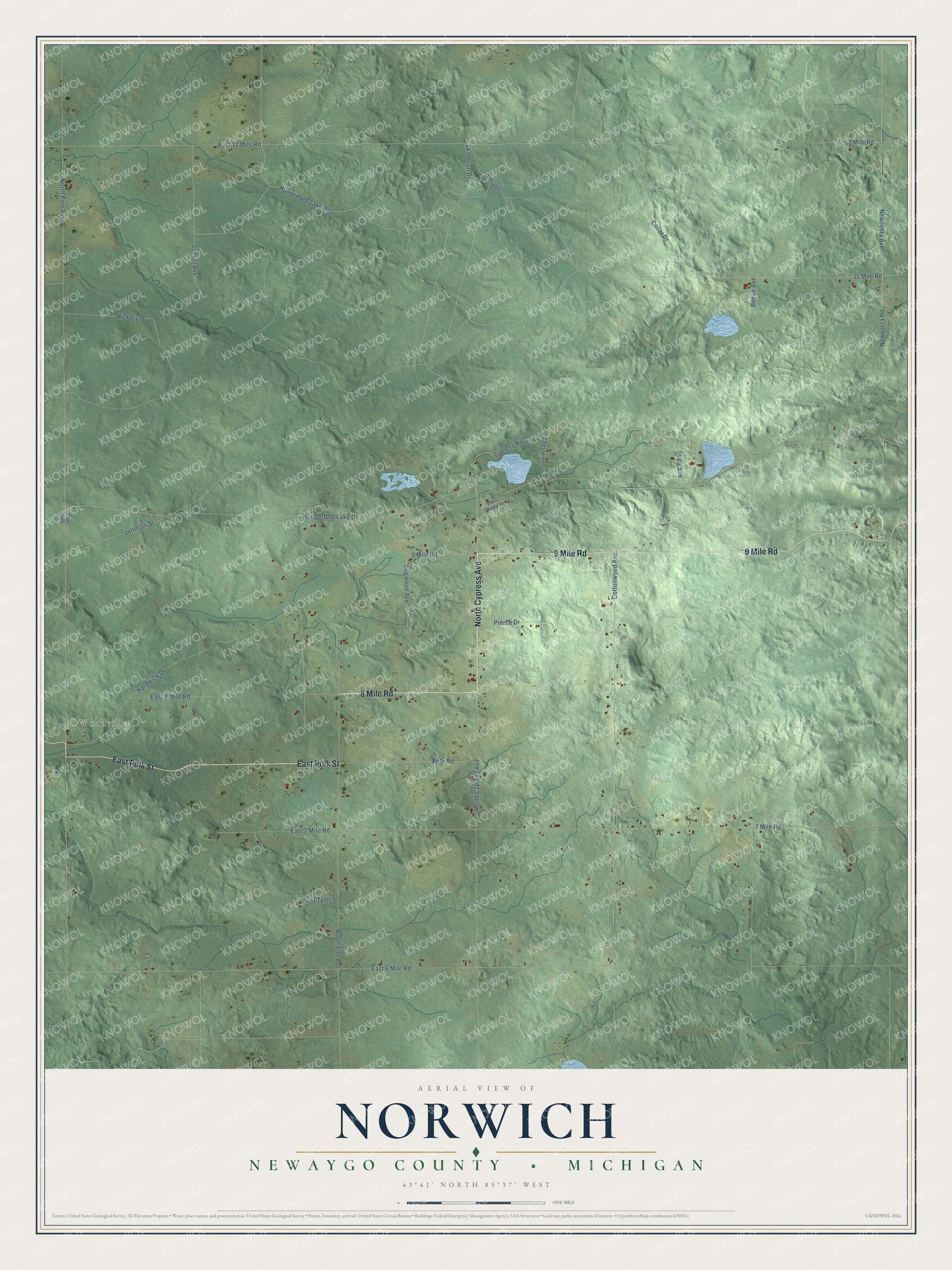 Watermarked full-map preview of Norwich, Michigan