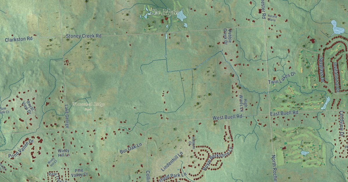 Map of Oakland, Michigan in 2026