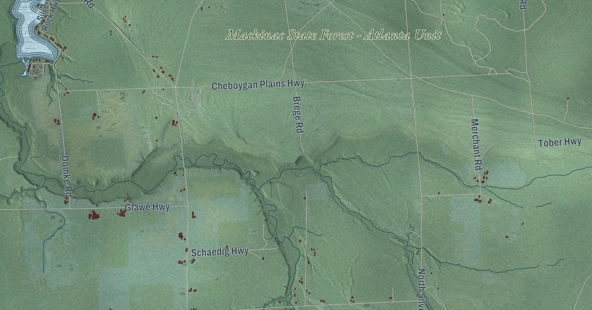 Map of Ocqueoc, Michigan in 2026