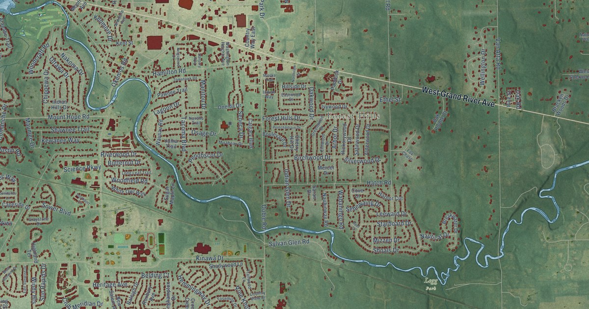 Map of Okemos, Michigan in 2026