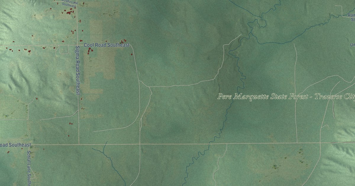 Map of Oliver, Kalkaska County, Michigan in 2026