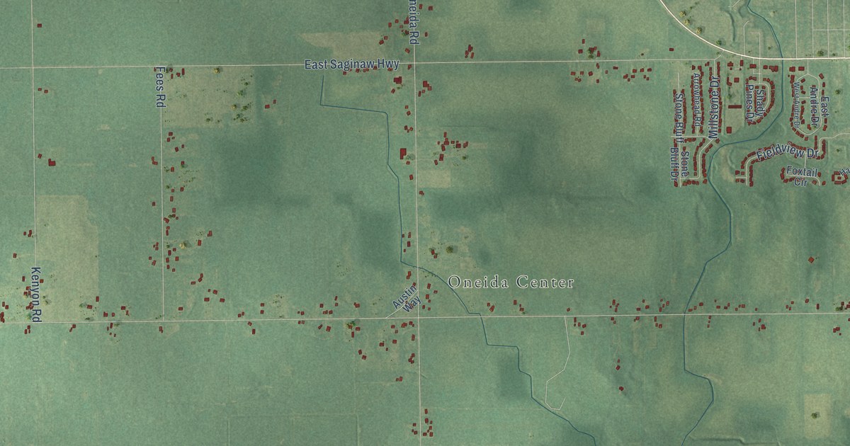 Map of Oneida, Michigan in 2026