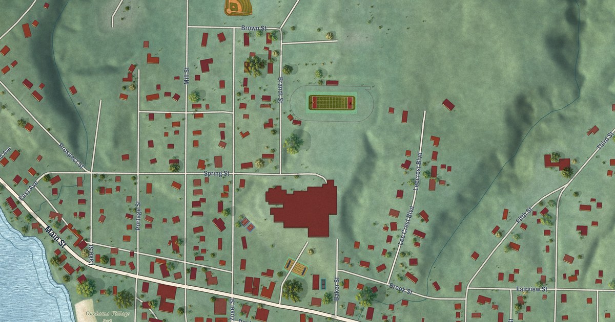 Map of Onekama Village, Michigan in 2026