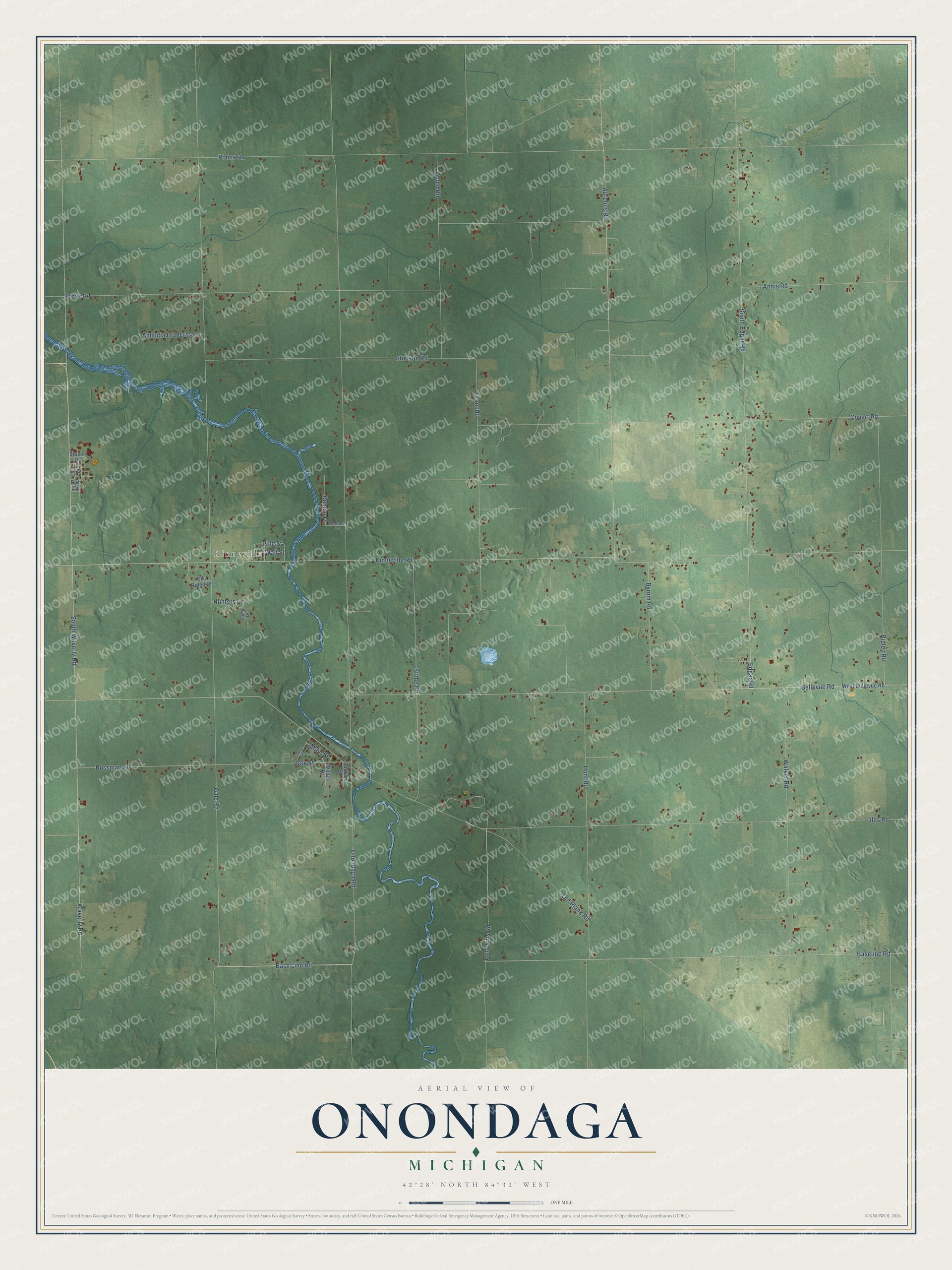 Watermarked full-map preview of Onondaga, Michigan