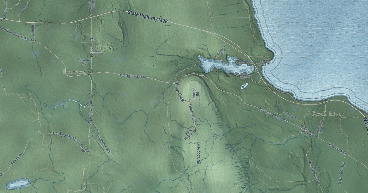 Map of Onota, Michigan in 2026