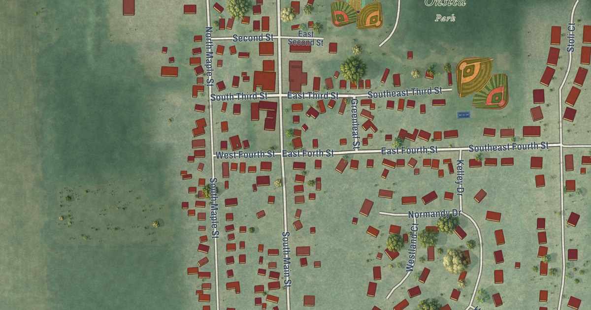 Map of Onsted, Michigan in 2026