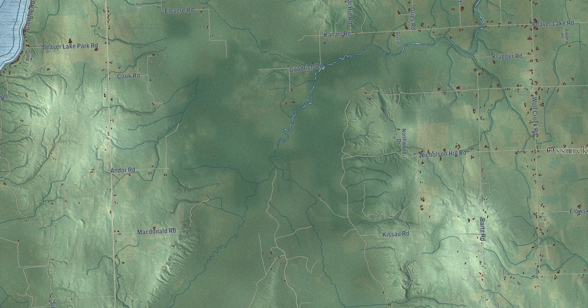 Map of Ossineke, Michigan in 2026