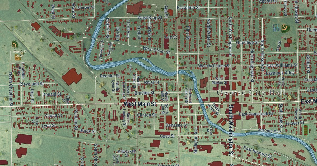 Map of Owosso City, Michigan in 2026