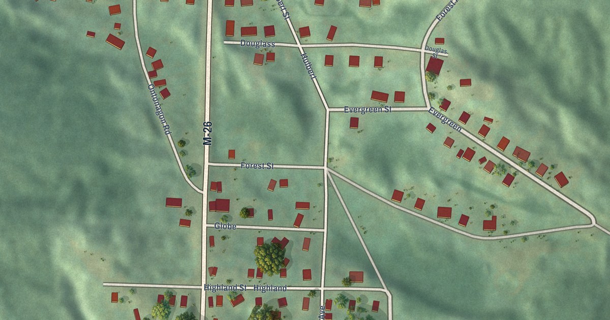 Map of Painesdale, Michigan in 2026