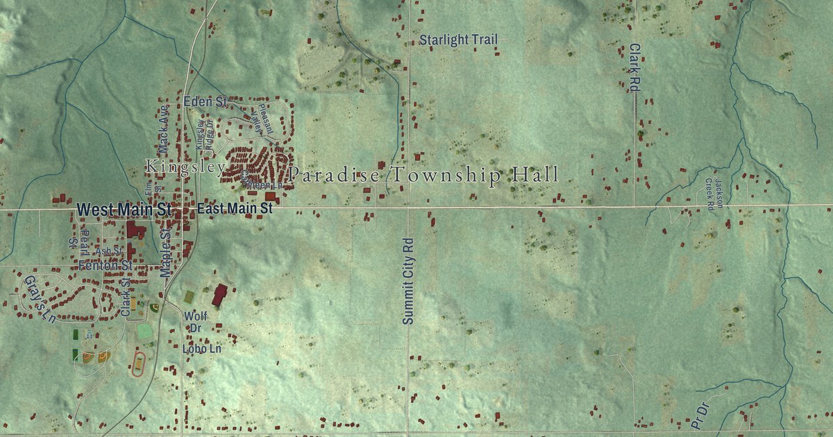 Map of Paradise, Michigan in 2026