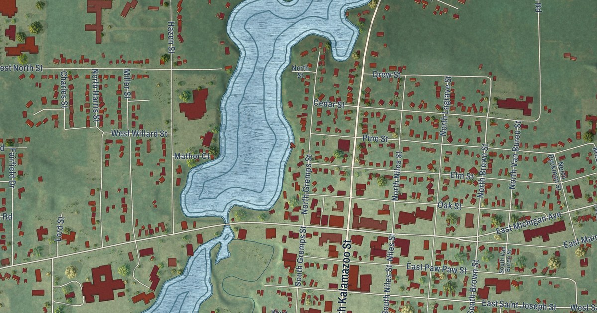 Map of Paw Paw Village, Michigan in 2026