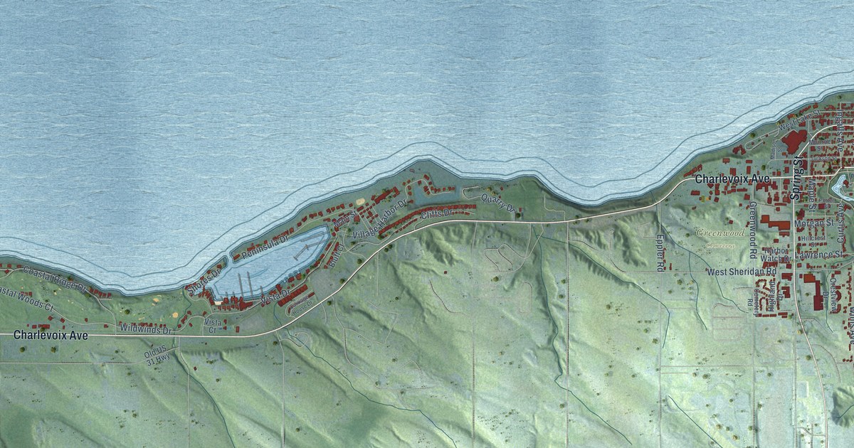 Map of Petoskey, Michigan in 2026
