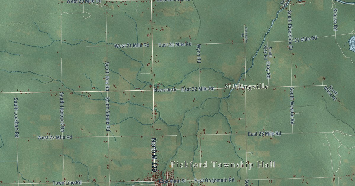 Map of Pickford, Michigan in 2026