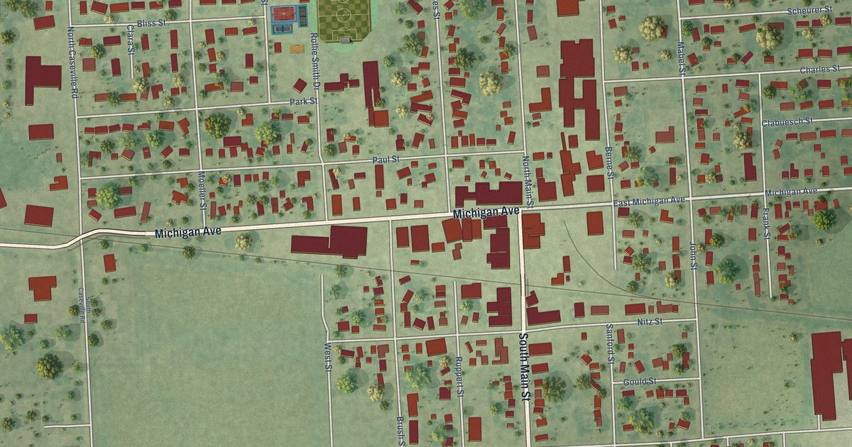 Map of Pigeon, Michigan in 2026