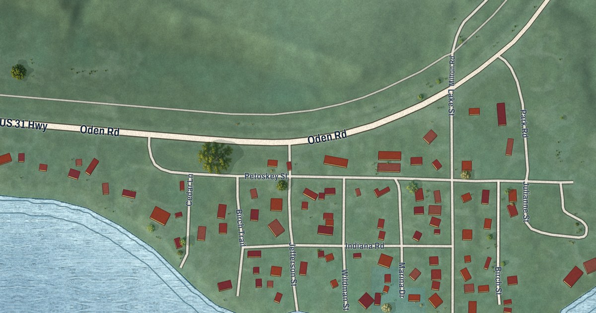 Map of Ponshewaing, Michigan in 2026