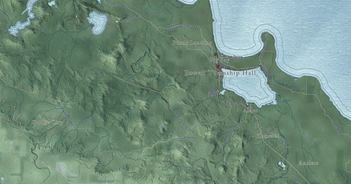 Map of Powell, Michigan in 2026