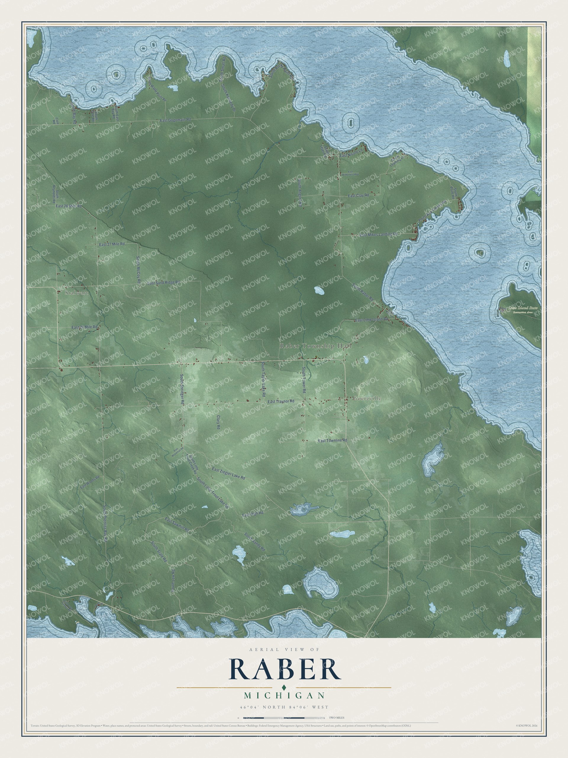 Watermarked full-map preview of Raber, Michigan