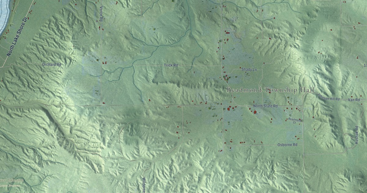 Map of Readmond, Michigan in 2026