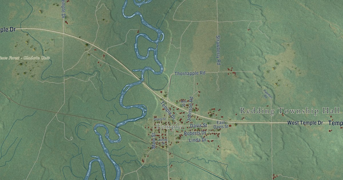 Map of Redding, Michigan in 2026