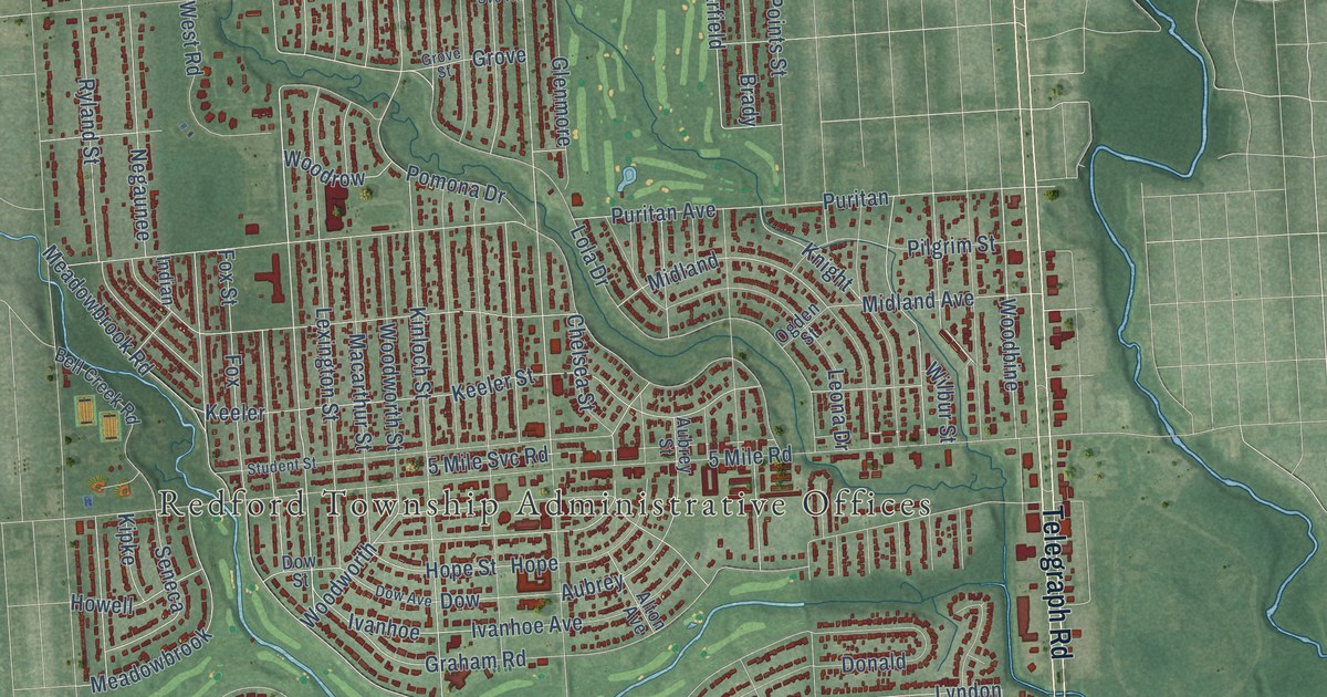 Map of Redford, Michigan in 2026
