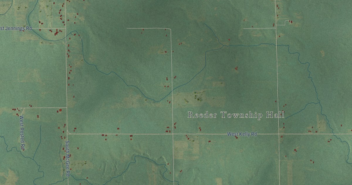 Map of Reeder, Michigan in 2026