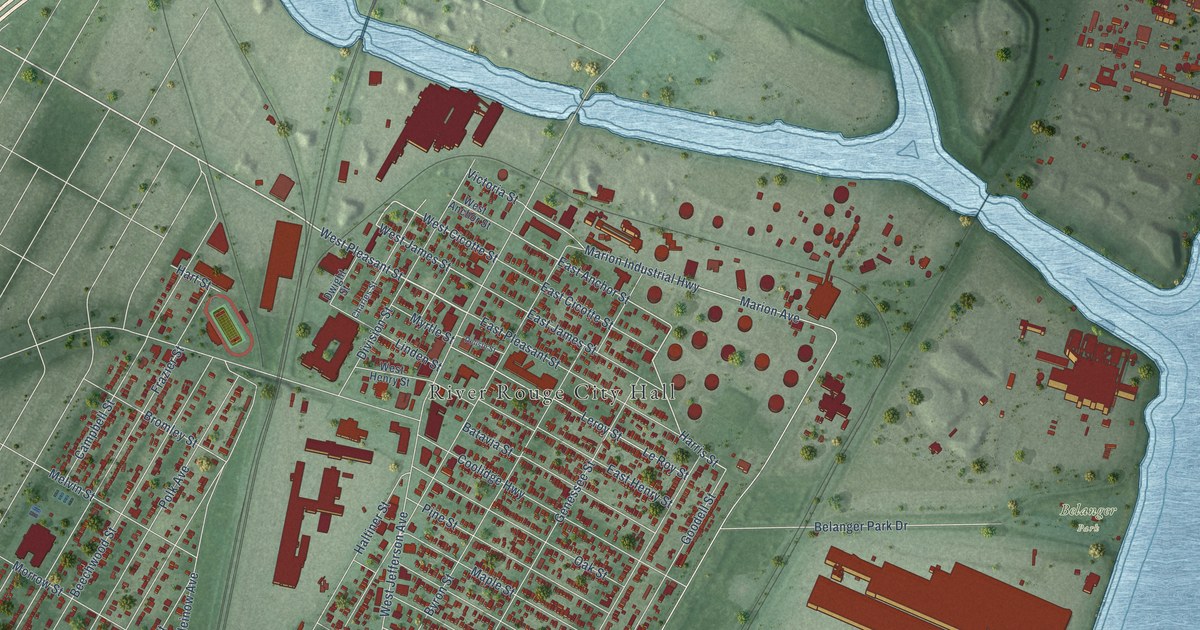 Map of River Rouge, Michigan in 2026