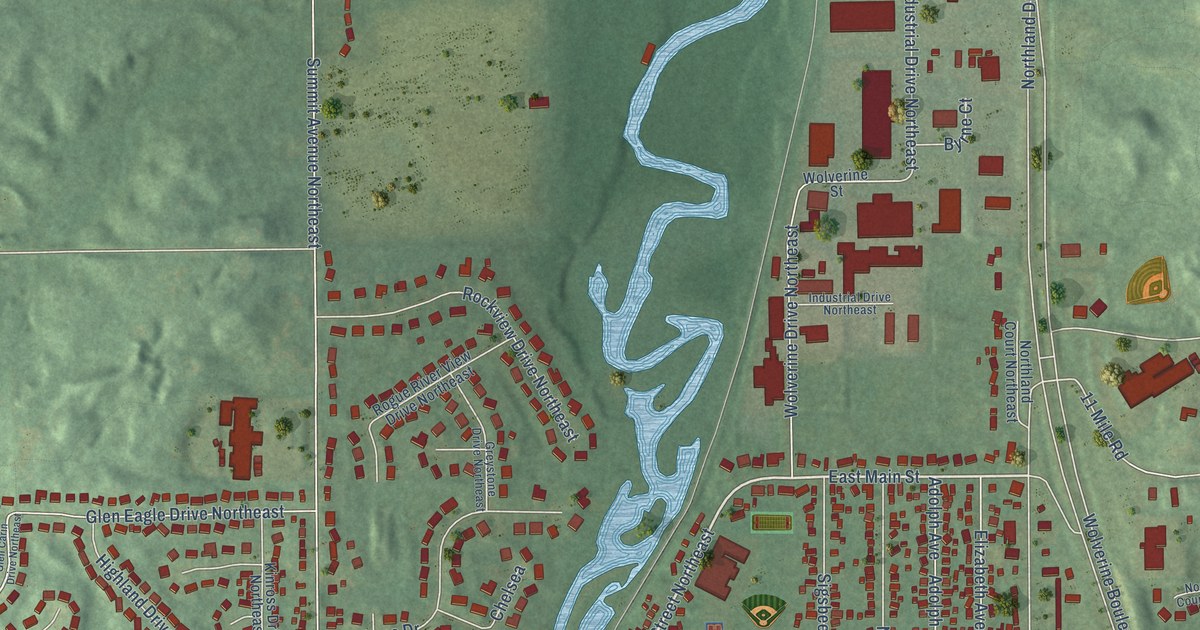 Map of Rockford, Michigan in 2026