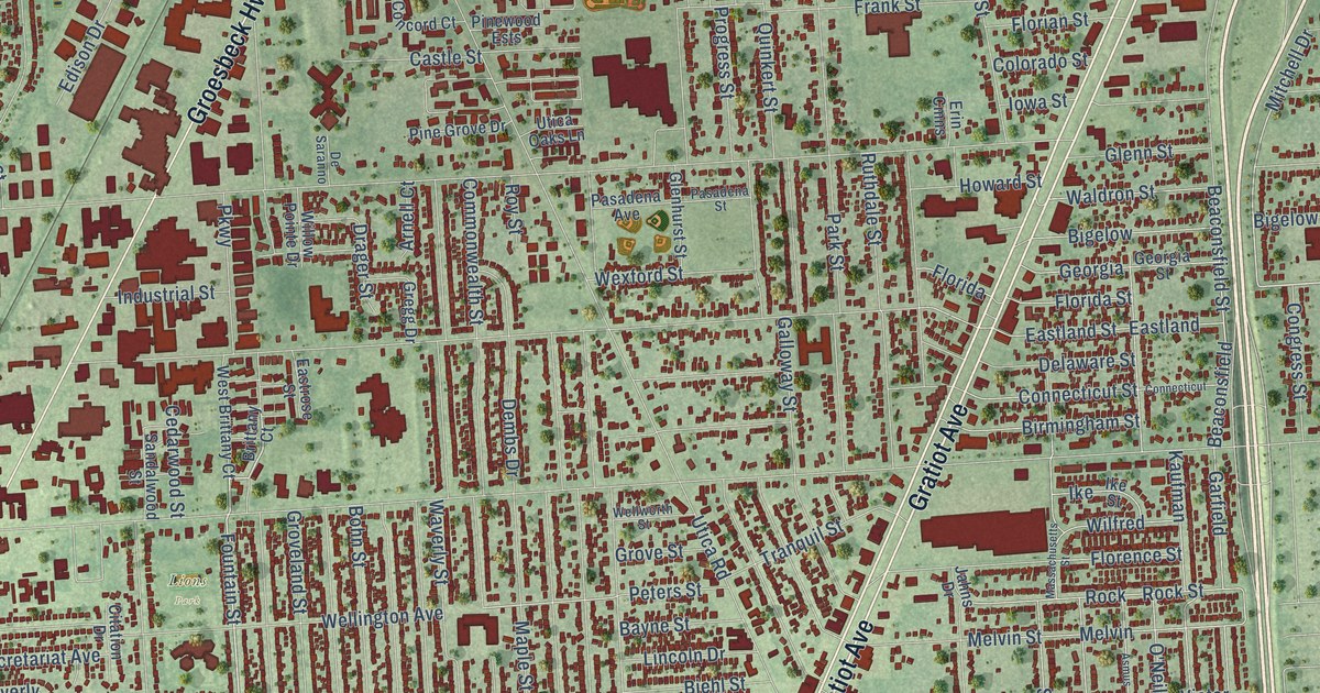 Map of Roseville, Michigan in 2026