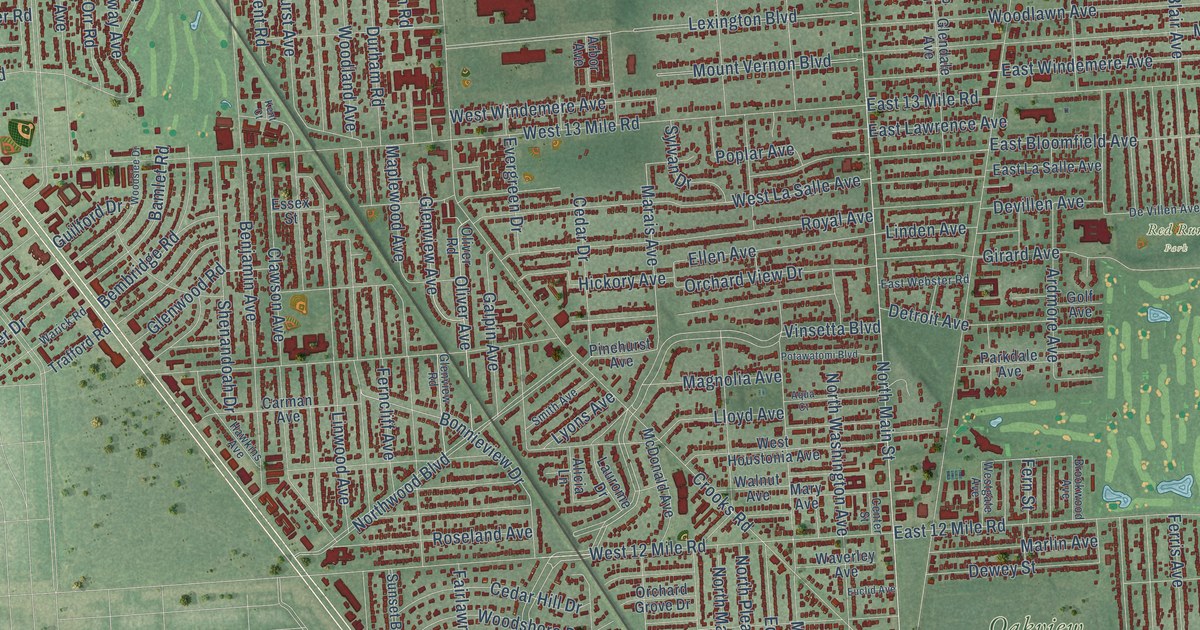 Map of Royal Oak City, Michigan in 2026