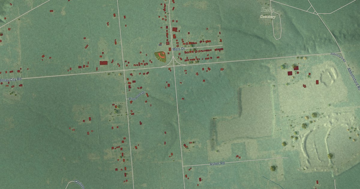 Map of Ruby, Michigan in 2026