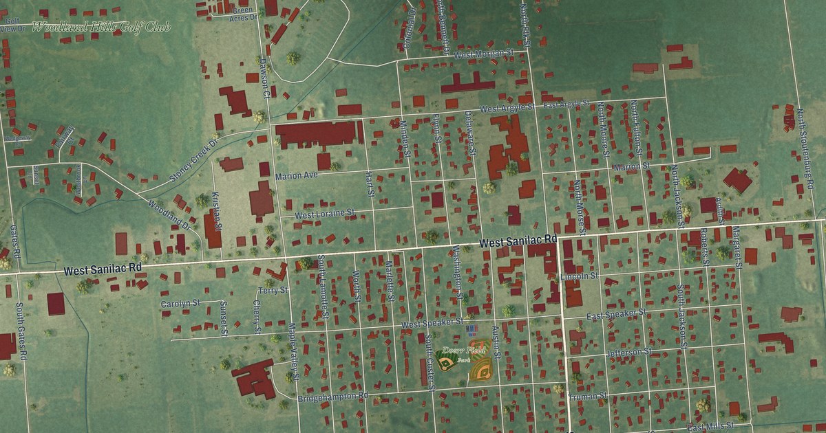 Map of Sandusky, Michigan in 2026