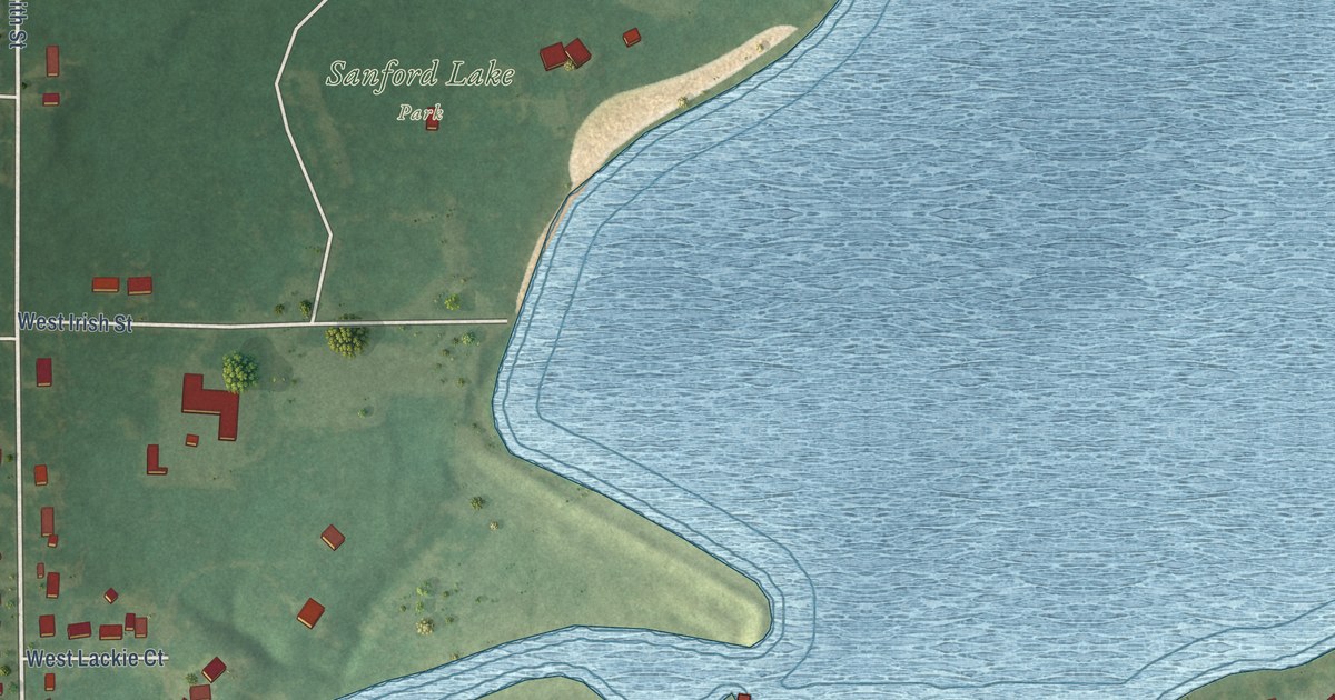 Map of Sanford, Michigan in 2026