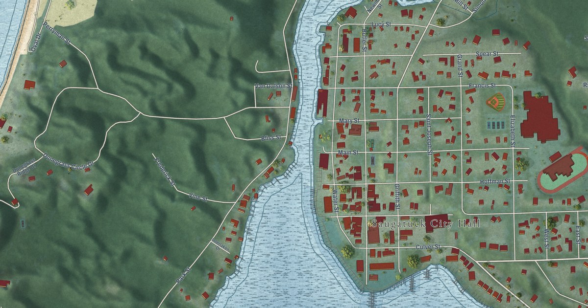 Map of Saugatuck City, Michigan in 2026