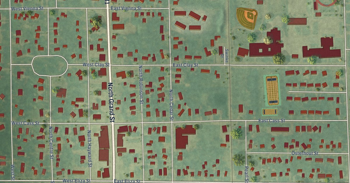 Map of Schoolcraft Village, Kalamazoo County, Michigan in 2026