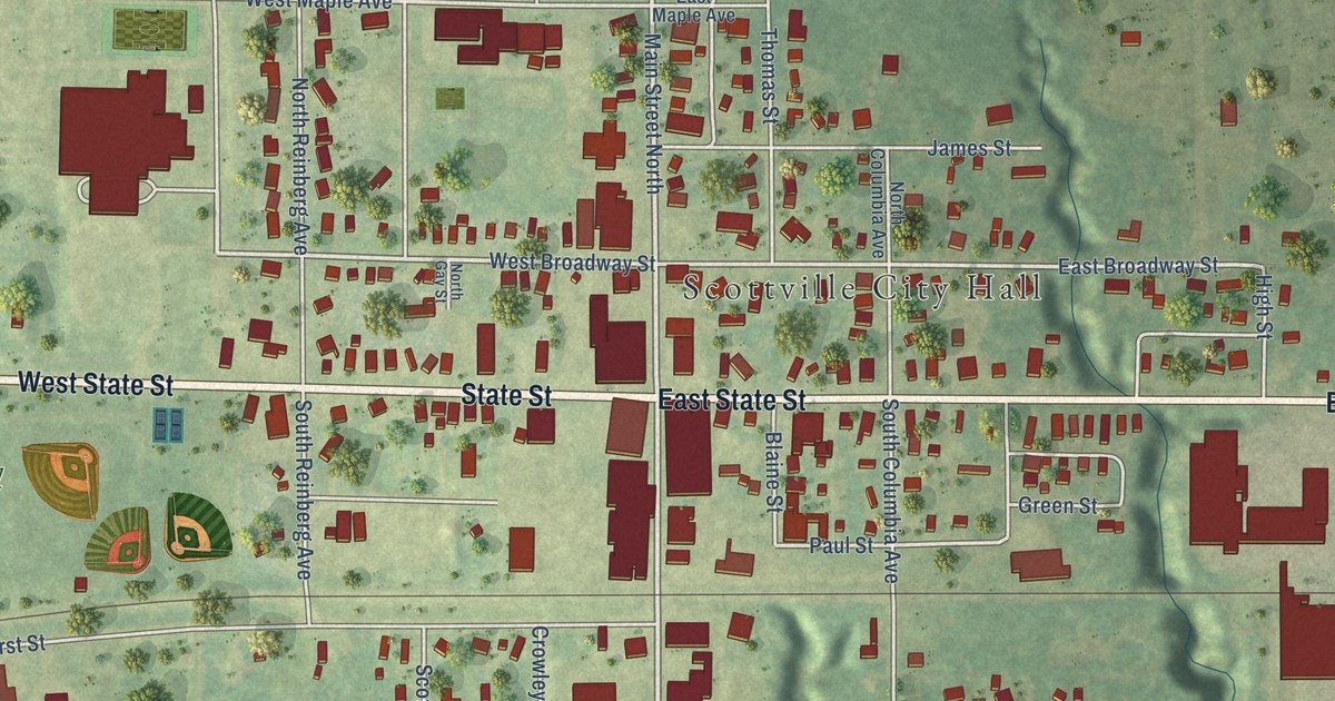 Map of Scottville, Michigan in 2026