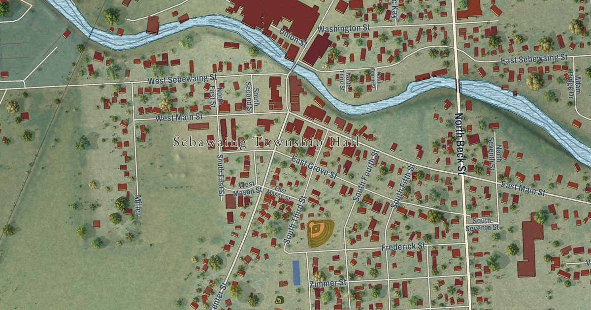 Map of Sebewaing Village, Michigan in 2026