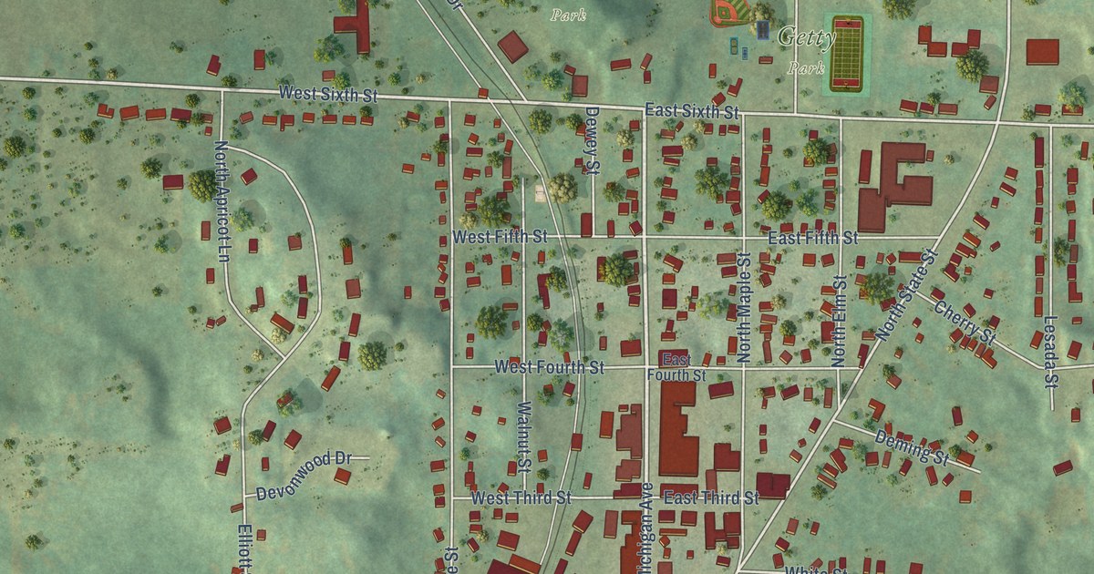 Map of Shelby Village, Oceana County, Michigan in 2026