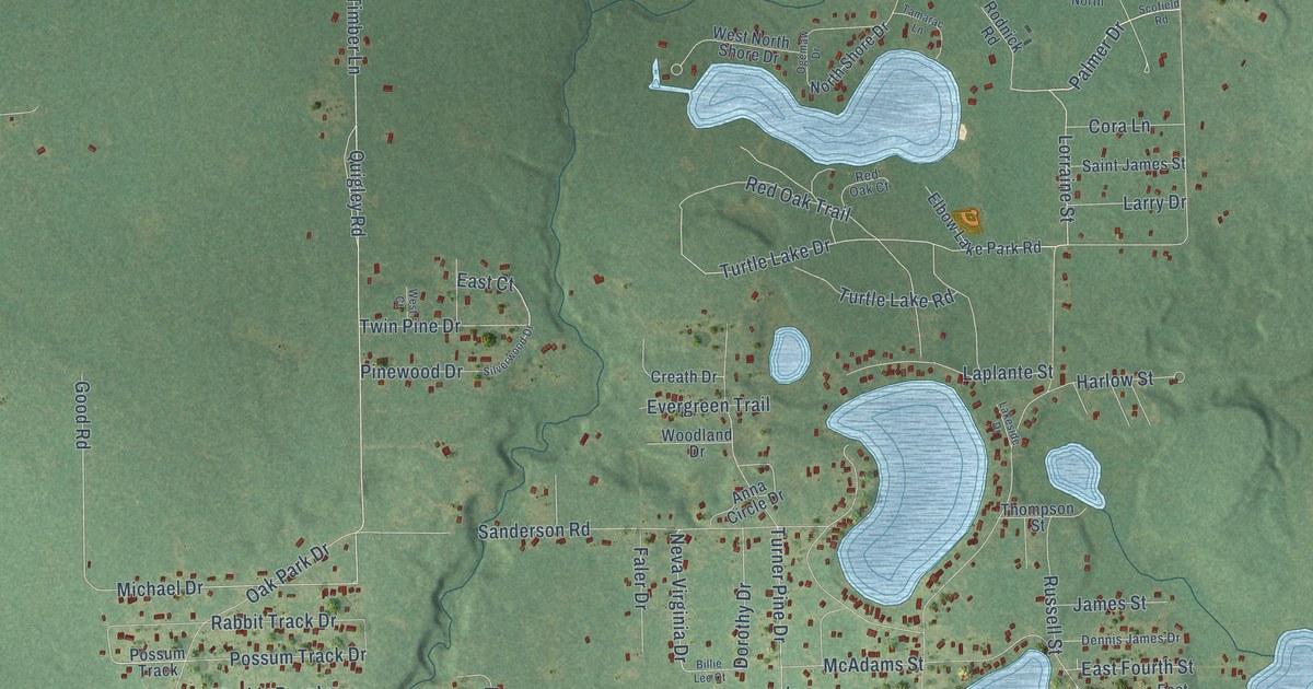 Map of Skidway Lake, Michigan in 2026