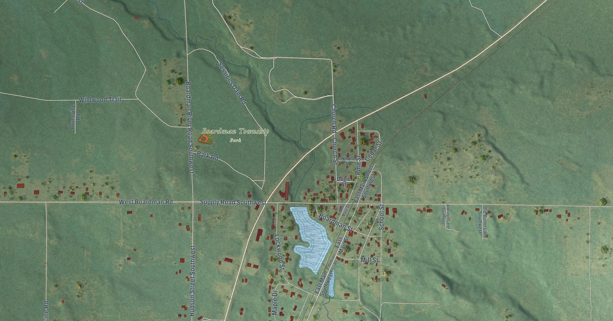 Map of South Boardman, Michigan in 2026