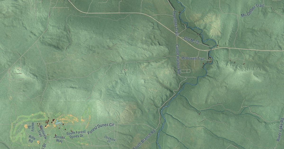Map of South Branch, Crawford County, Michigan in 2026